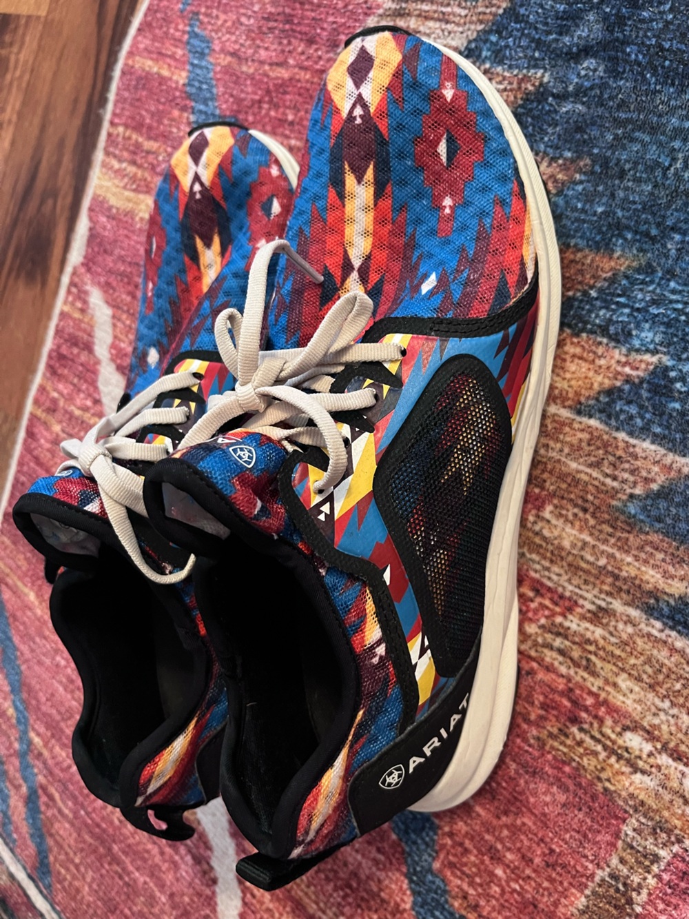 Ariat Woman’s Colorful Geometric Athletic Sneakers - Blue/Red/Yellow